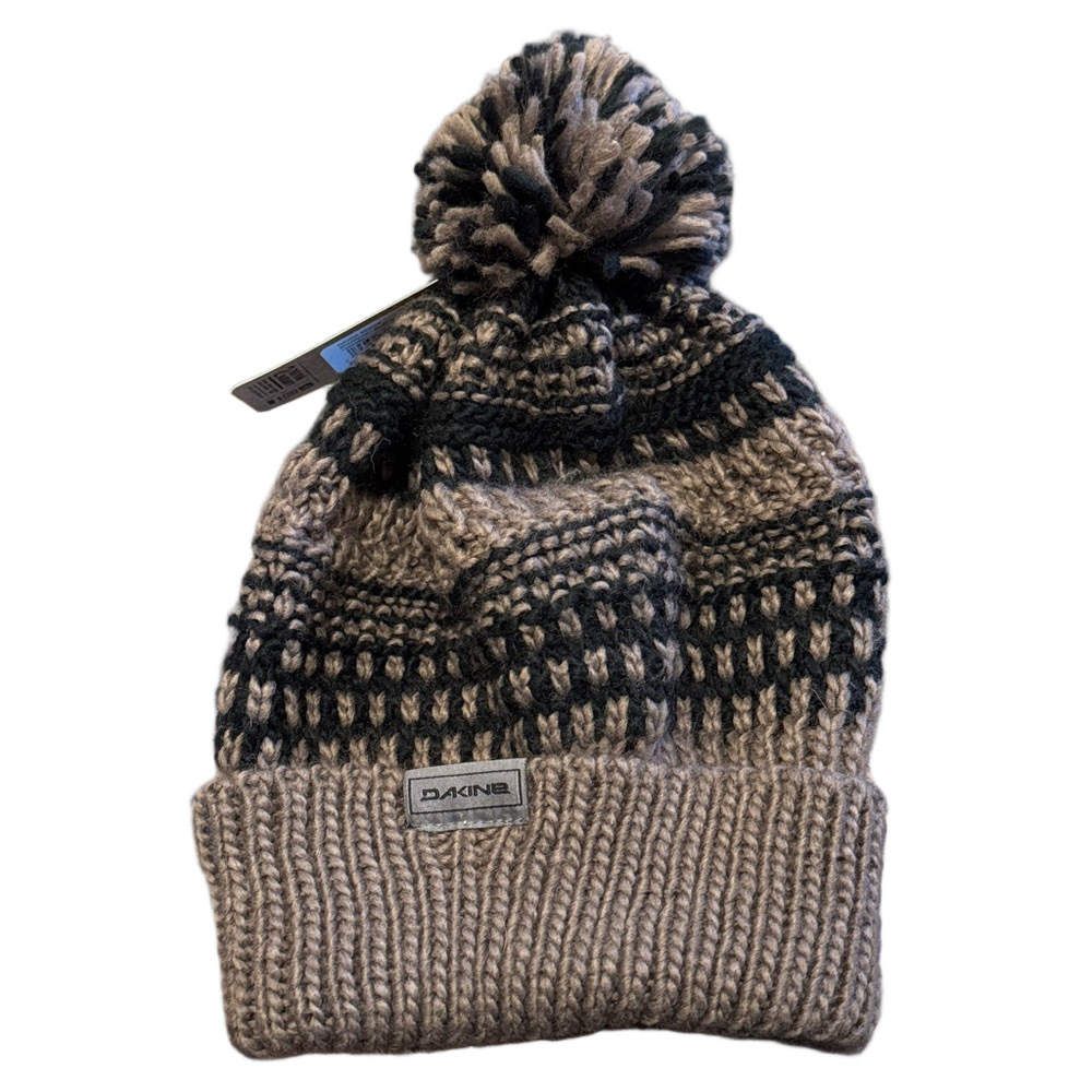 Women's Knit Pom-Pom Beanie - Black and Brown NWT